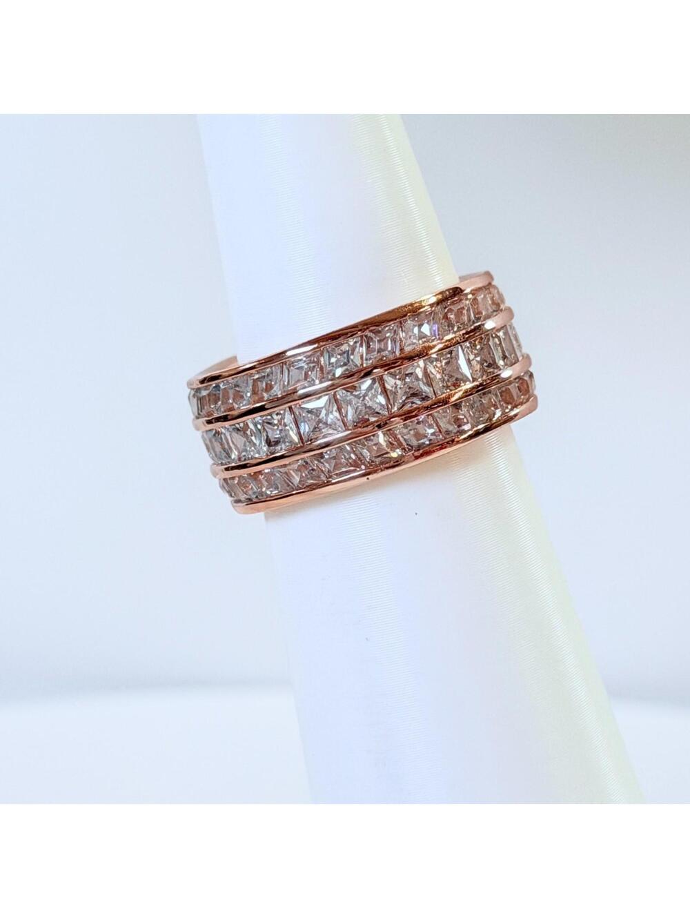 Bomb Party April  Sz 9 RG28110 "Destined For Greatness" Clear Cz on Rose Gold